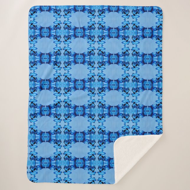 Couverture Sherpa Coeur de teint bleu (Devant)