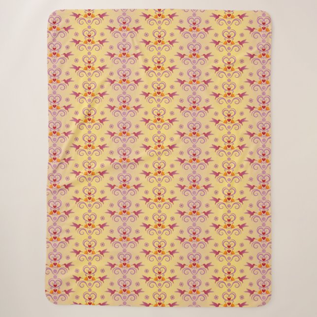 Couverture Sherpa Coeurs Et Coeurs De Colibris (Devant)