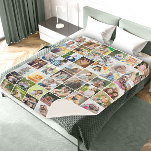 Couverture Sherpa Collage de la grille de photos multiphoto 48 Blanc