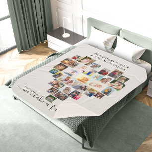 Couverture Sherpa Collage de photos du coeur Ensemble nous faisons u