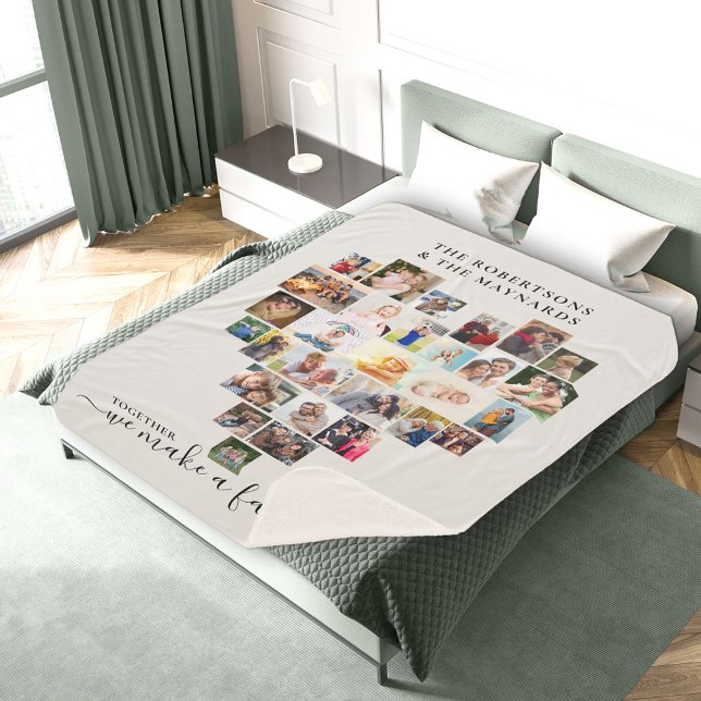 Couverture Sherpa Collage de photos du coeur Ensemble nous faisons u (Créateur téléchargé)