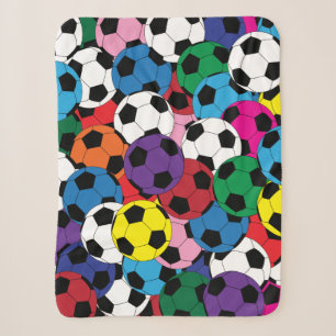 Couverture Sherpa Collage du ballon de football coloré