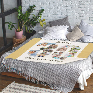 Couverture Sherpa Collage photo au numéro 30 Neutral 30th Birthday