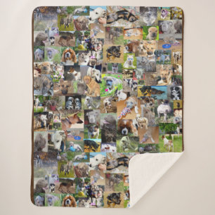 Couverture Sherpa Collage Photo De Chiens,