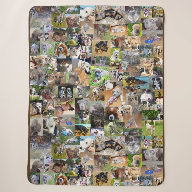 Couverture Sherpa Collage Photo De Chiens, (Devant)