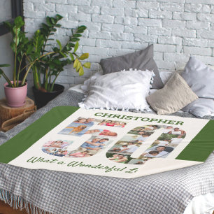 Couverture Sherpa Collage photo en forme de numéro 50 pour le 50e a