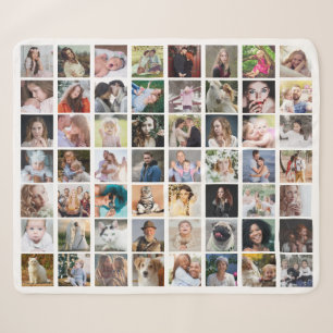 Couverture Sherpa Collage Photo Famille 56 Photo Carré Facile Person