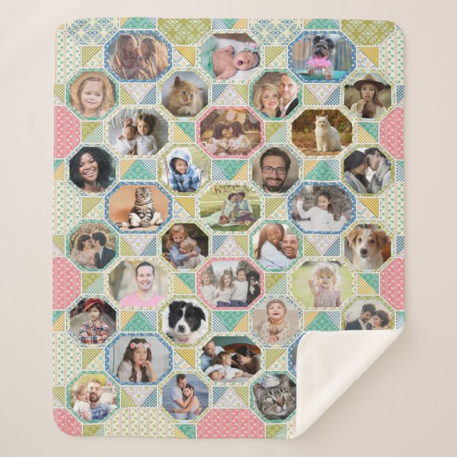 Couverture Sherpa Collage Photo Famille Easy Spring Quilt Look 35 Pi (Devant)