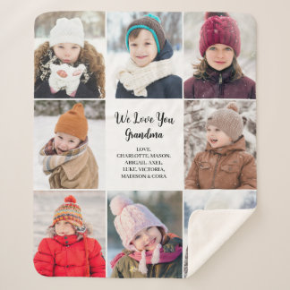Couverture Sherpa Collage photo moderne Nous vous aimons 8 