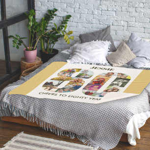 Couverture Sherpa Collage photo numéro 80 beige 80e anniversaire