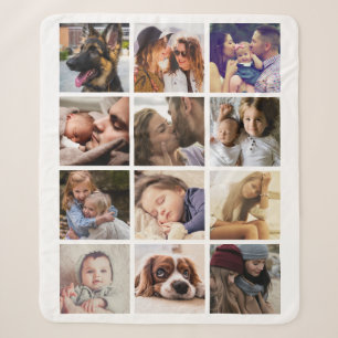 Couverture Sherpa Collage photo personnalisé 12