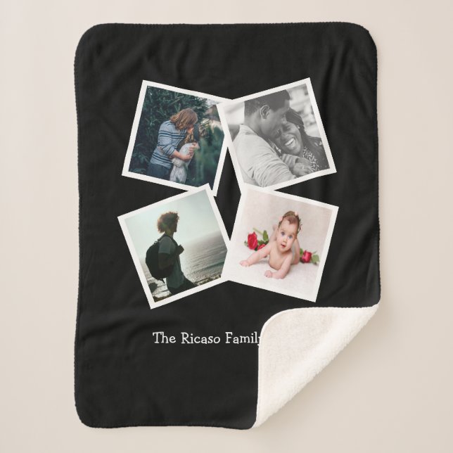 Couverture Sherpa Collage photo personnalisé 4 photo (Devant)