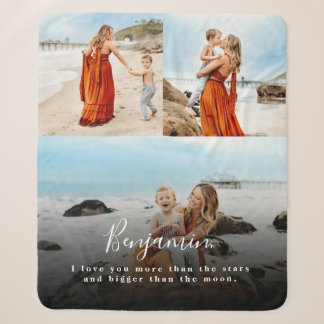 Couverture Sherpa Collage photo personnalisé Love You Sherpa Blanket