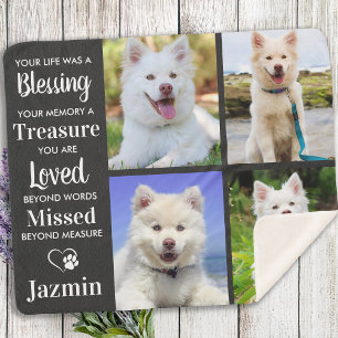 Couverture Sherpa Collage photo personnalisé Pet Memorial