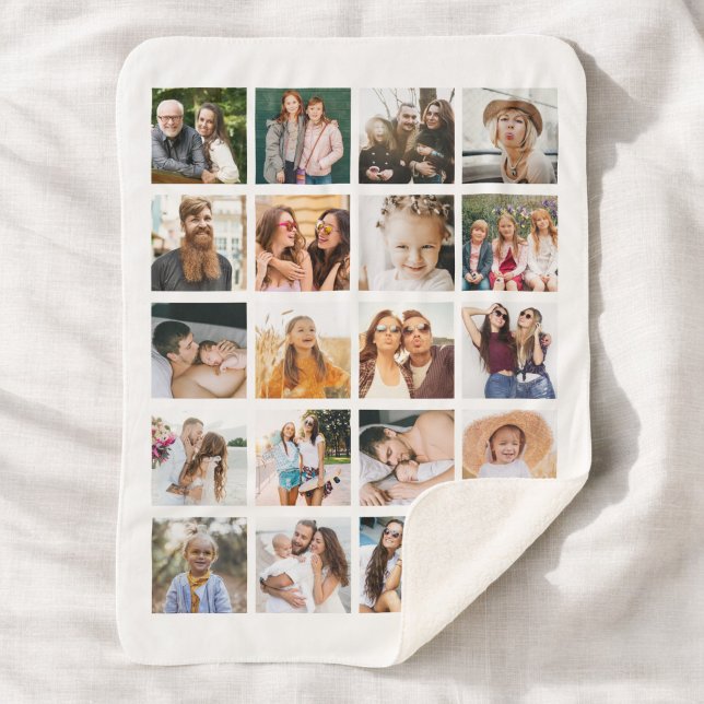 Couverture Sherpa Collage photo simple 20 photo personnalisée (Créateur téléchargé)