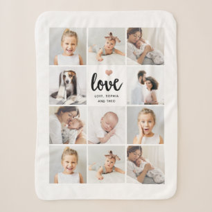 Couverture Sherpa Collage photo simple et chic   L'amour avec le coe