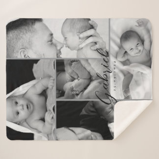 Couverture Sherpa Collecte photo de bébé personnalisée