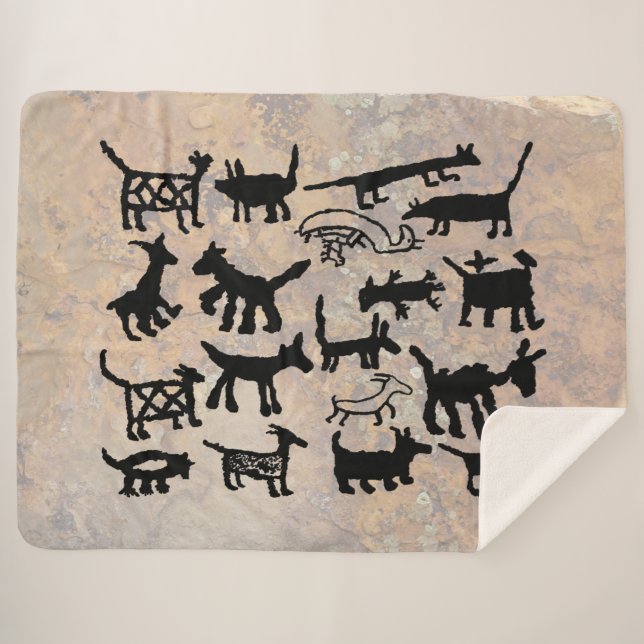 Couverture Sherpa Collection Chiens et Coyote Petroglyph (Devant (Horizontal))