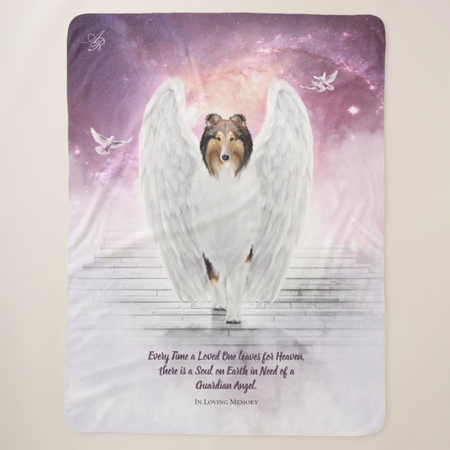 Couverture Sherpa Collie Angel sur Dog Heaven Stairs, Mémorial aux a (Devant)