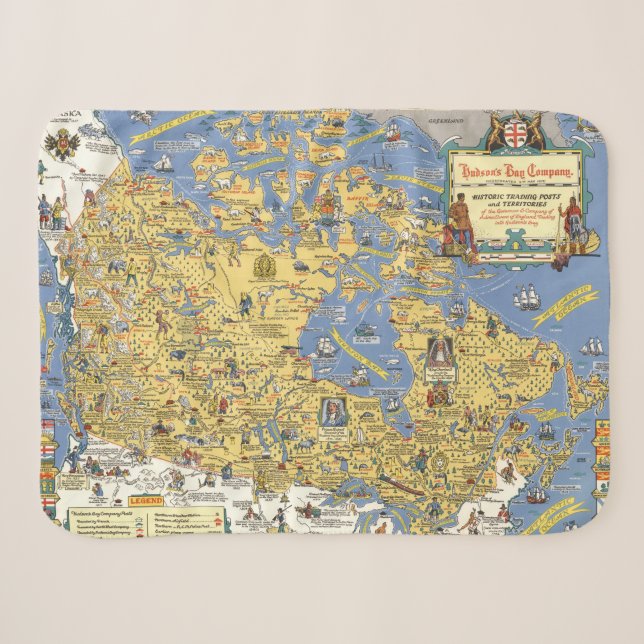 Couverture Sherpa Compagnie de baie de Hudson - carte du Canada (Devant (Horizontal))