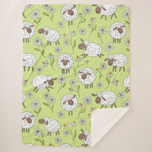 Couverture Sherpa Compter les moutons sur le vert de rosée miel