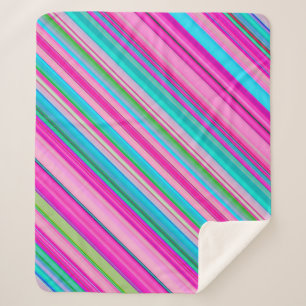 Couverture Sherpa Conception de motif à rayures arc-en-ciel vibrant