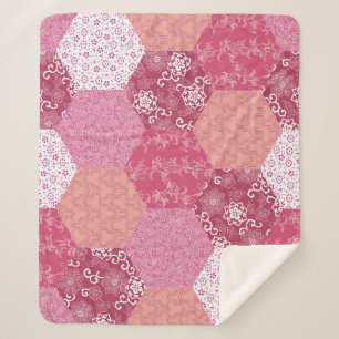 Couverture Sherpa Conception de Motif de Patchwork de style japonais