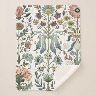 Couverture Sherpa Conception florale Art Nouveau 402 fleurs