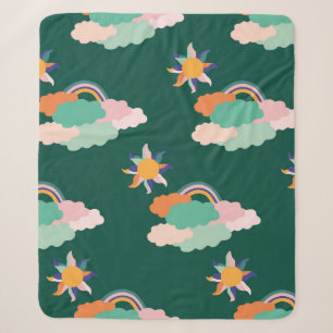 Couverture Sherpa Conception motif transparente avec nuages colorés