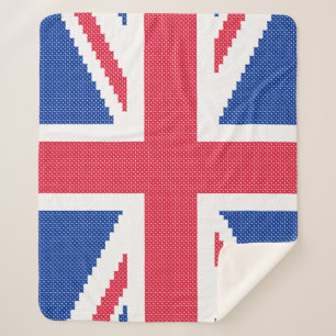 Couverture Sherpa Conception originale de point de croix Union Jack