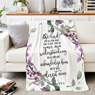 Couverture Sherpa Confiance dans le Seigneur floral