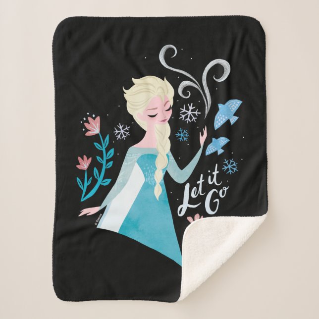Couverture Sherpa Congelé 2 | Aquarelle Elsa "Let It Go" (Devant)