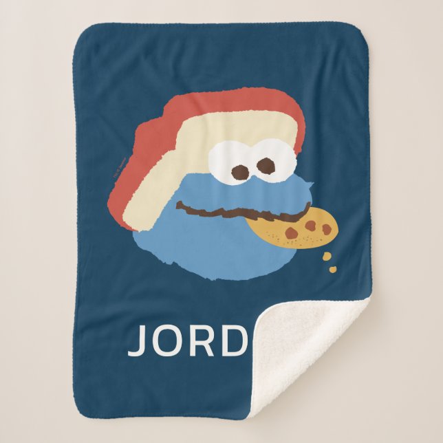 Couverture Sherpa Cookie Monster Camp Cookies | Ajouter Votre Nom (Devant)