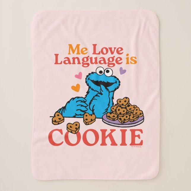 Couverture Sherpa Cookie Monster | Citation de la Saint Valentin (Devant)