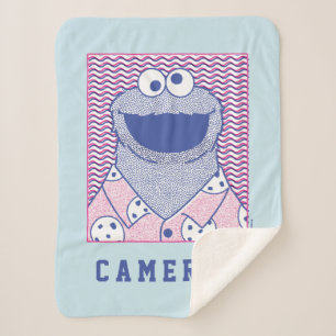 Couverture Sherpa Cookie Monster Cookie Bouton Bas