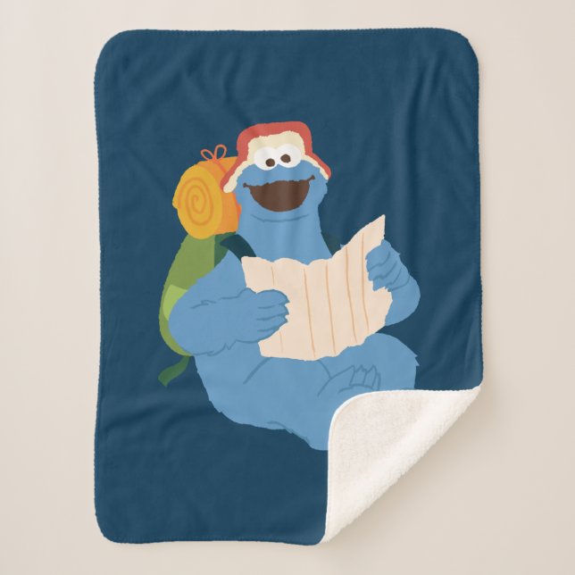 Couverture Sherpa Cookies Monster Lire Une Carte (Devant)