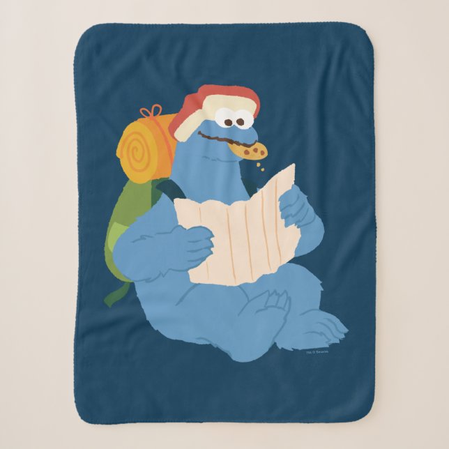 Couverture Sherpa Cookies Monster Lire Une Carte (Devant)