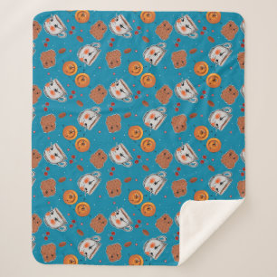 Couverture Sherpa Cookies, petits pains : motif arrière - plan bleu