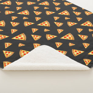 Couverture Sherpa Cool et amusant pizza tranches motif gris foncé