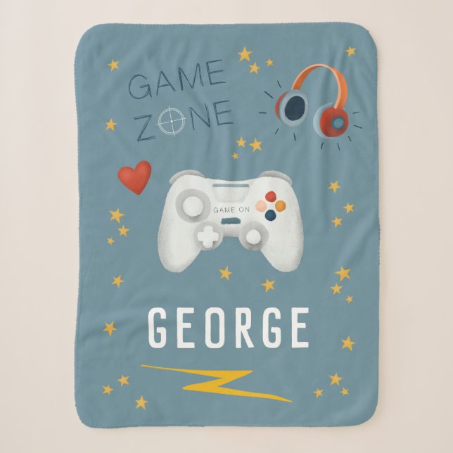 Couverture Sherpa Cool et Fun Boys Blue Gaming Kids (Devant)