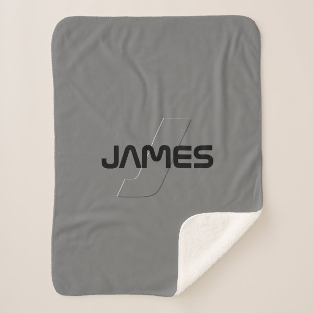 Couverture Sherpa Cool personnalisable Nom et monogramme Vêtements (Devant)
