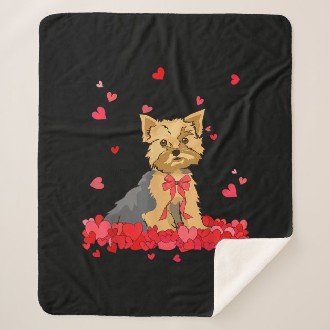 Couverture Sherpa Cool Yorkshire Terrier Valentines Jour Tee Dog Lov (Devant)