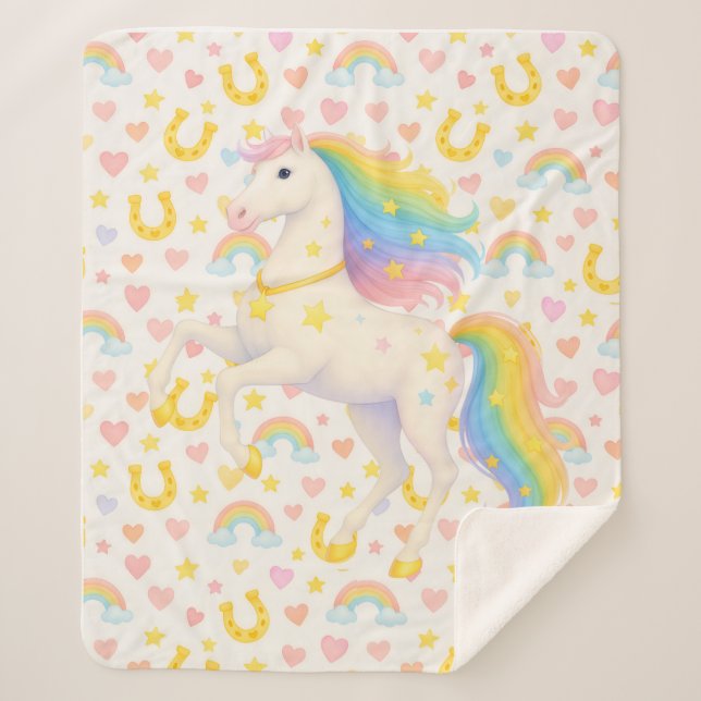 Couverture Sherpa Cooper & Cody Best-Friend Horses Fleece Throw  (Devant)