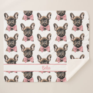 Couverture Sherpa Coquette Frenchie Nom costumizable