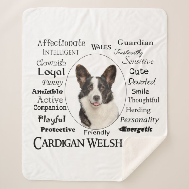 Couverture Sherpa Corgi Traits (Devant)