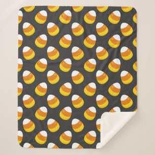 Couverture Sherpa Corne de bonbons d'Halloween