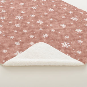 Couverture Sherpa Cosy Rose Gold Parties scintillant Étoiles Snowfla