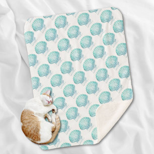 Couverture Sherpa coteau turquoise couleur bleu mermaid