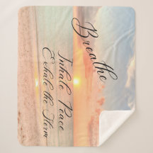 Coucher de soleil sur la plage Sherpa Blanket