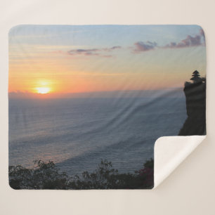 Couverture Sherpa Coucher de soleil tropical